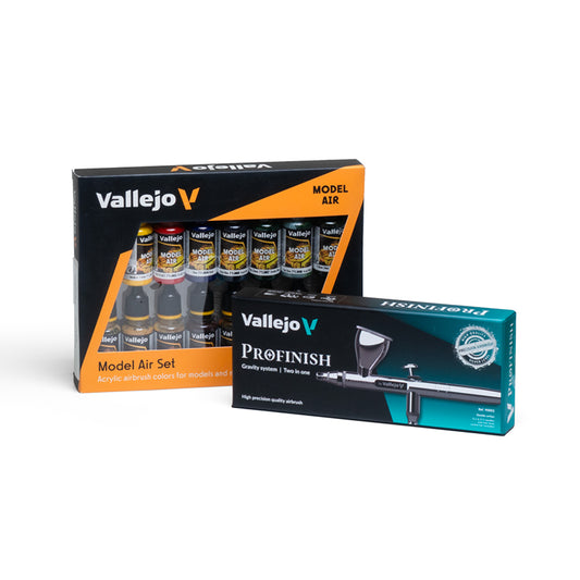 Pack di Colori e Aerografo - Airbrush Profinish Set