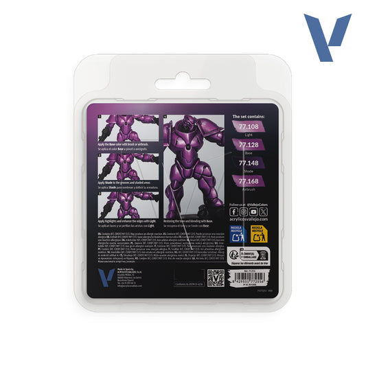 Set Púrpura Amatista - 4 pinturas metálicas para miniaturas (1)
