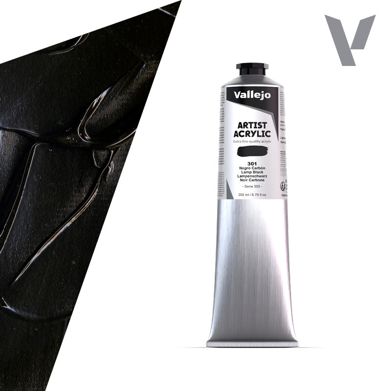 Pintura Acrílica Negro Carbón 200 ml - Bellas Artes