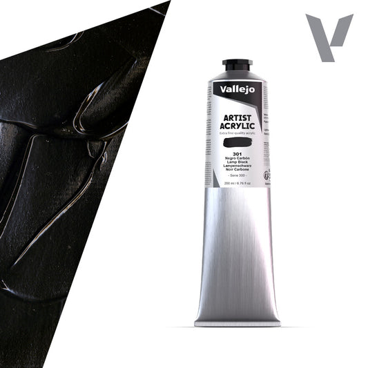 Pintura Acrílica Negro Carbón 200 ml - Bellas Artes