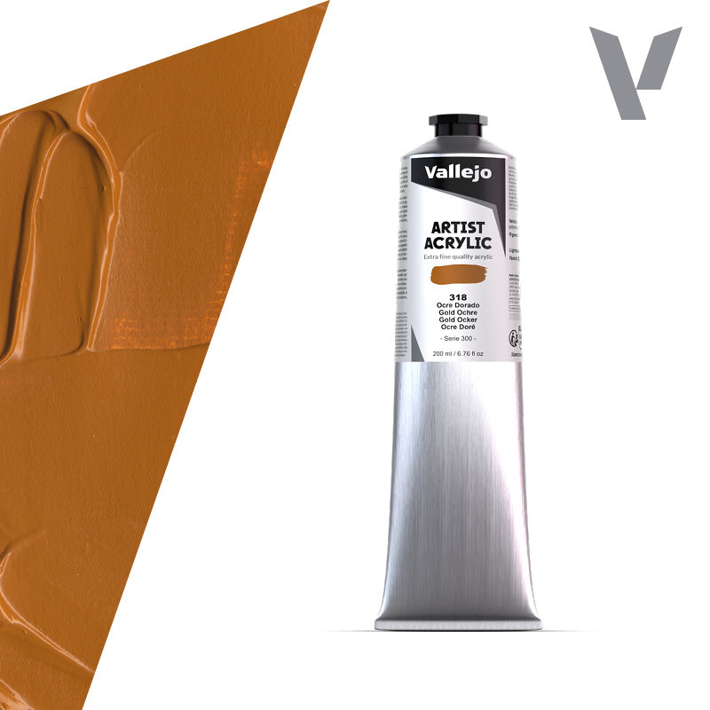 Pintura Acrílica Ocre Dorado 200 ml - Bellas Artes