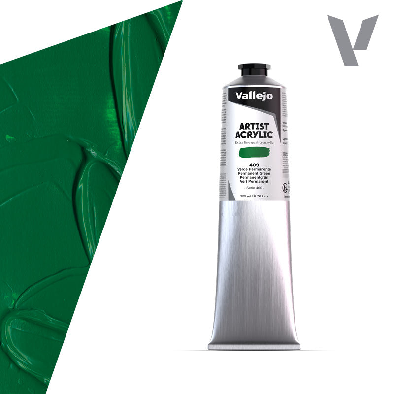 Pintura Acrílica Verde Permanente 200 ml - Bellas Artes