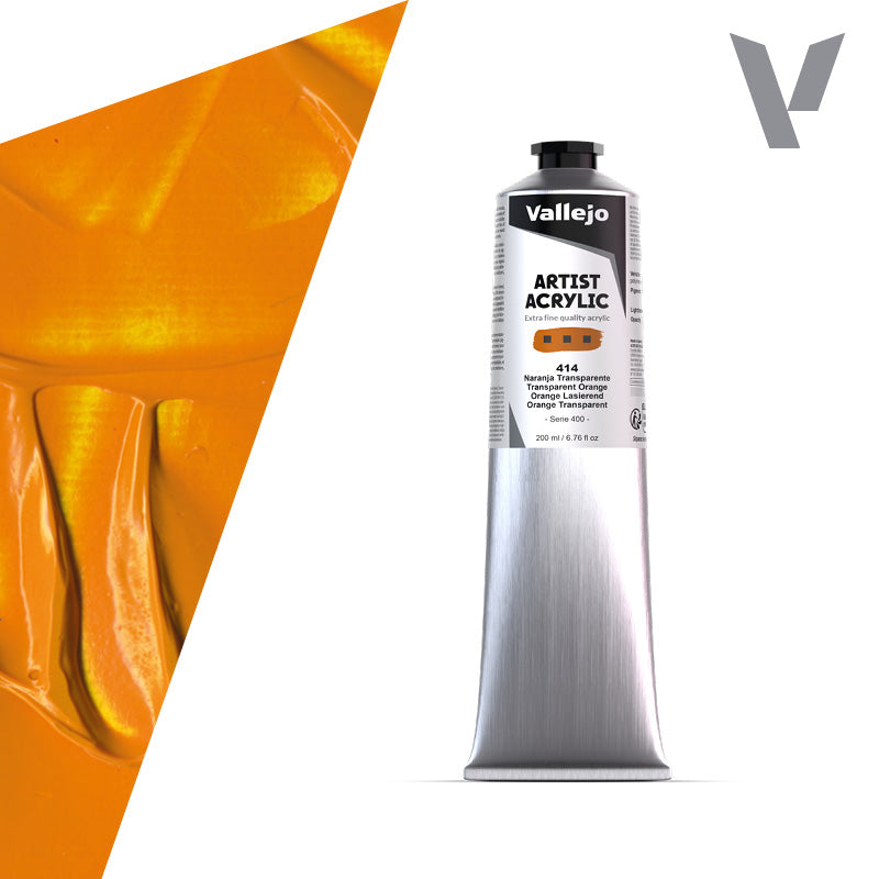 Pintura Acrílica Naranja Transparente 200 ml- Bellas Artes