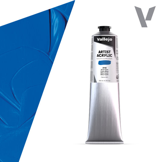 Pintura Acrílica Azul Cyan 200 ml - Bellas Artes