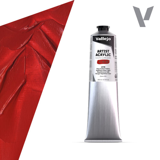 Pintura Acrílica Rojo Naftol Pálido 200 ml- Bellas Artes