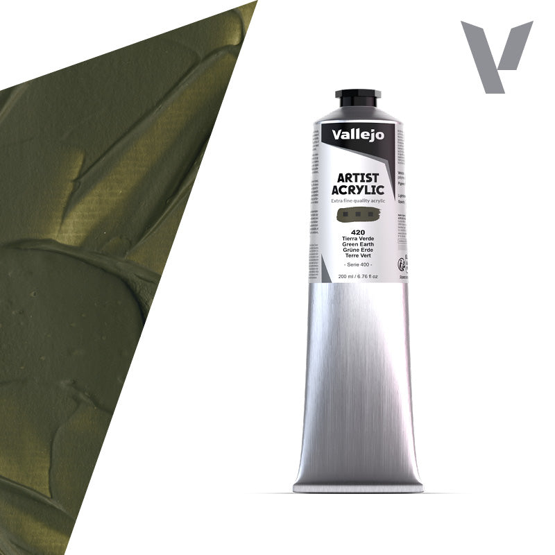Pintura Acrílica Tierra Verde 200 ml - Bellas Artes