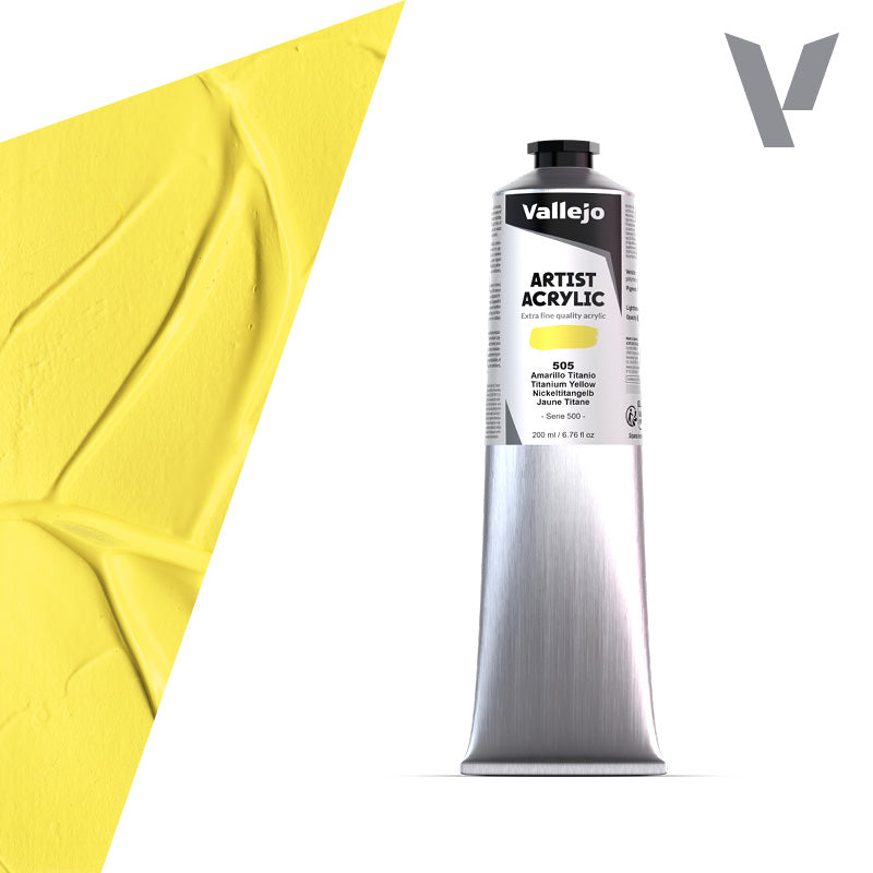 Pintura Acrílica Amarillo Titanio 200 ml- Bellas Artes