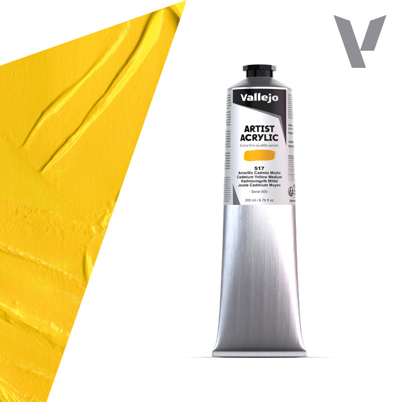 Pintura Acrílica Amarillo Cadmio Medio 200 ml- Bellas Artes