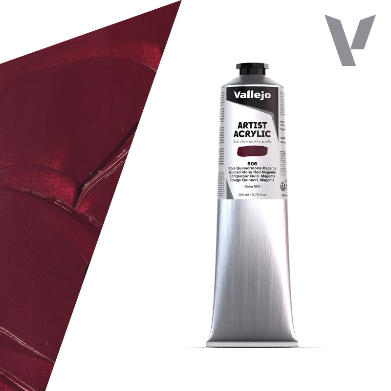 Pintura Acrílica Rojo Quinacridona Magenta 200 ml- Bellas Artes