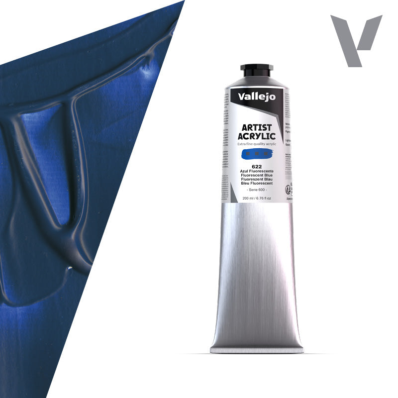 Pintura Acrílica Azul Fluorescente 200 ml - Bellas Artes