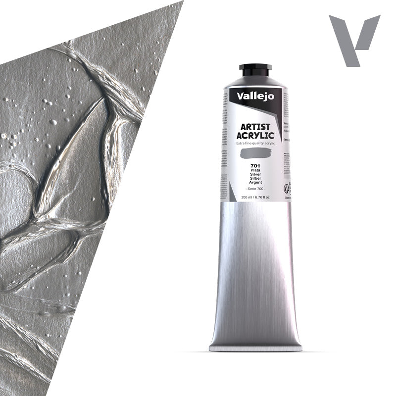 Pintura Acrílica Plata 200 ml - Bellas Artes