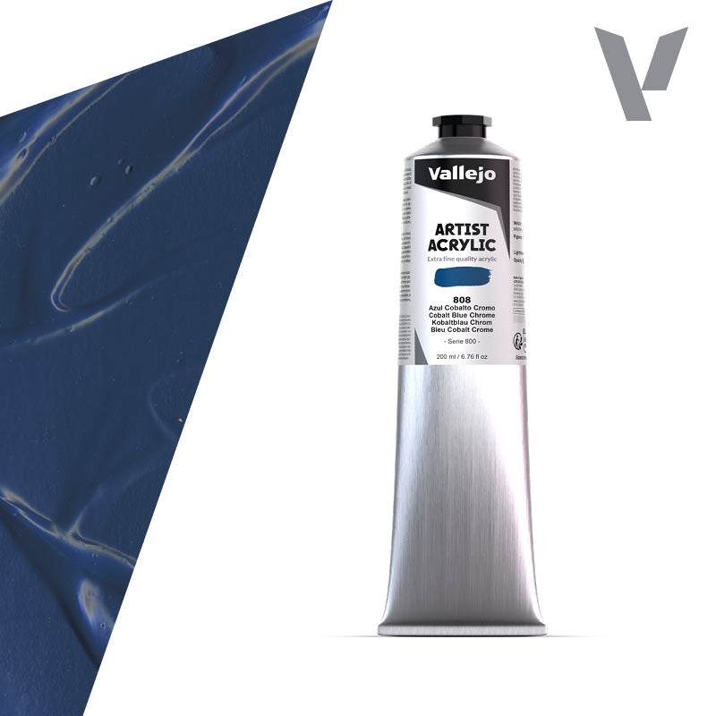 Pintura Acrílica Azul Cobalto Cromo 200 ml - Bellas Artes