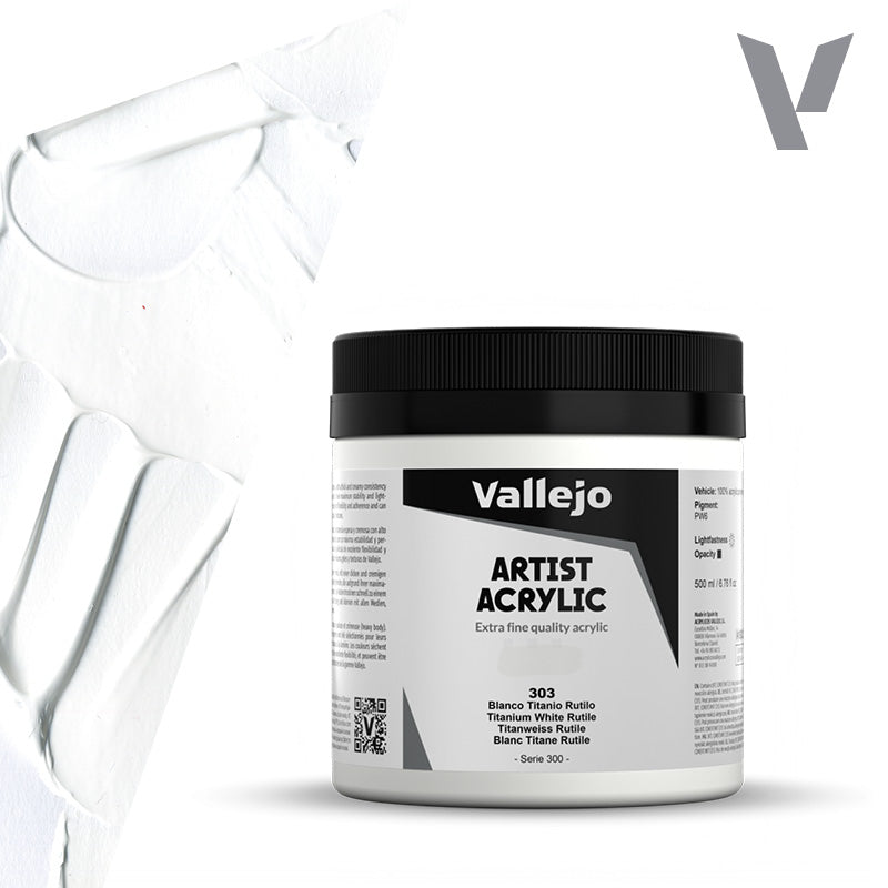 Pintura Acrílica Blanco Titanio Rutilo 500 ml - Bellas Artes