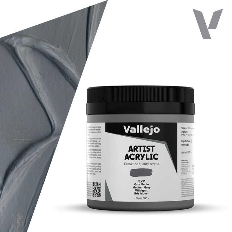Pintura Acrílica Gris Medio 500 ml - Bellas Artes