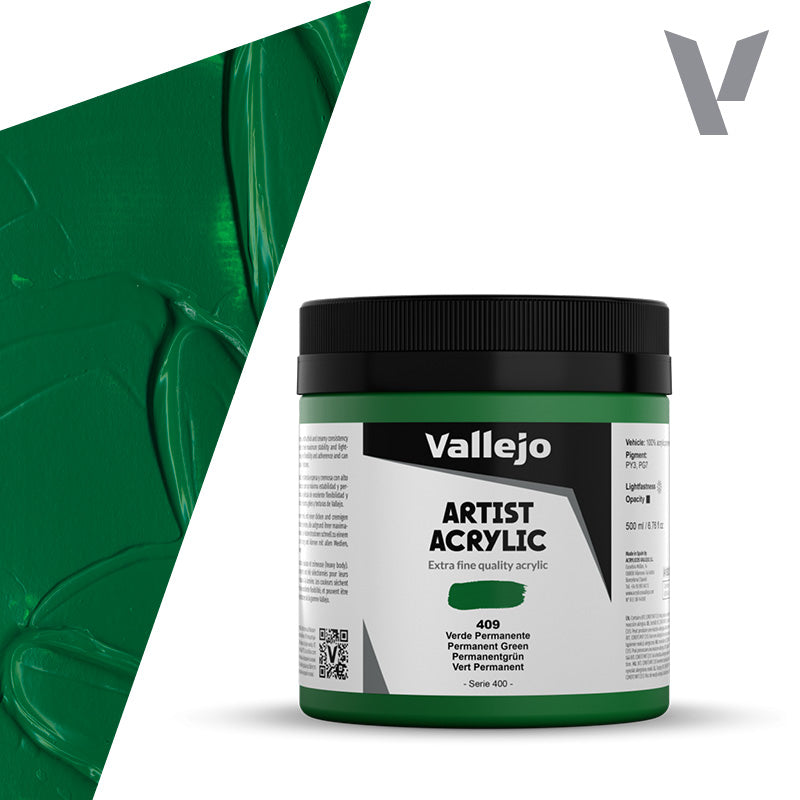 Pintura Acrílica Verde Permanente 500 ml - Bellas Artes