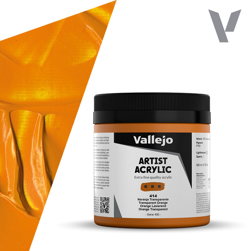 Pintura Acrílica Naranja Transparente 500 ml - Bellas Artes