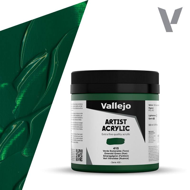 Pintura Acrílica Verde Esmeralda (Tono) 500 ml - Bellas Artes