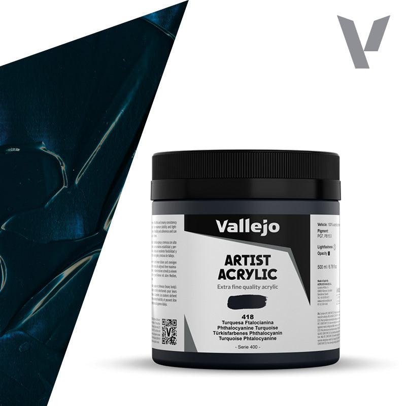 Pintura Acrílica Turquesa Ftalocianina 500 ml - Bellas Artes