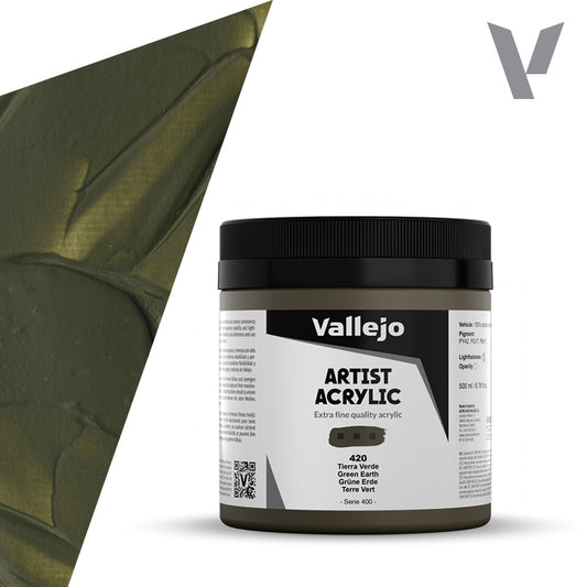 Pintura Acrílica Tierra Verde 500 ml - Bellas Artes