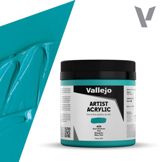 Pintura Acrílica Azul Verdoso 500 ml - Bellas Artes