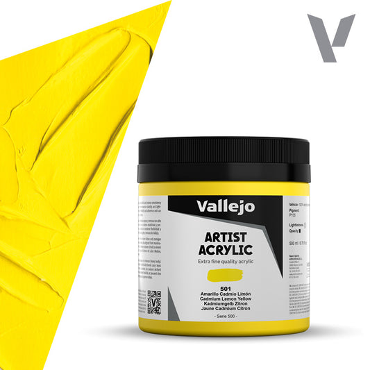 Pintura Acrílica Amarillo Cadmio Limón 500 ml - Bellas Artes