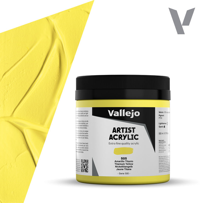 Pintura Acrílica Amarillo Titanio 500 ml - Bellas Artes