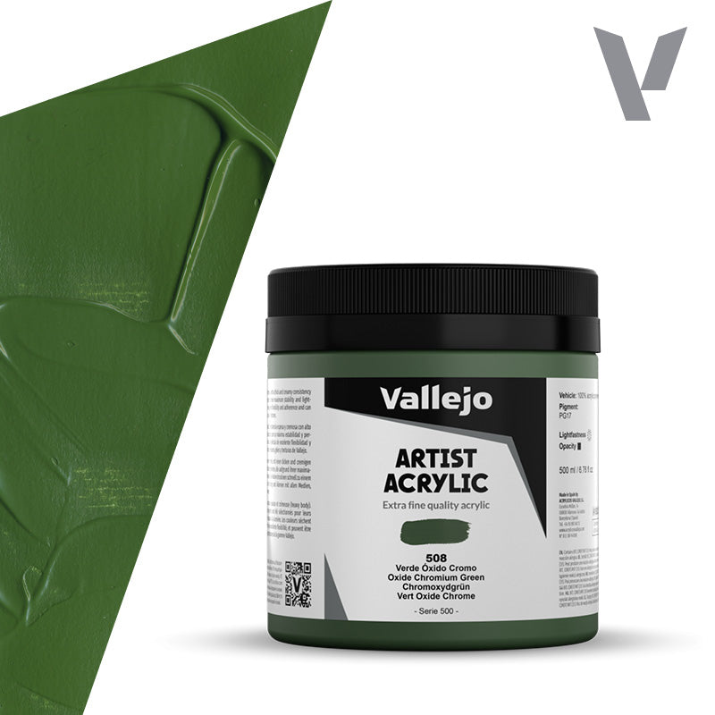 Pintura Acrílica Verde Óxido Cromo 500 ml - Bellas Artes