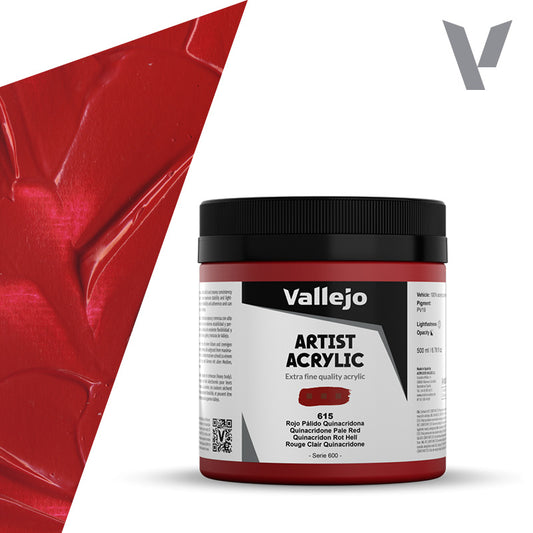 Pintura Acrílica Rojo Pálido Quinacridona 500 ml - Bellas Artes