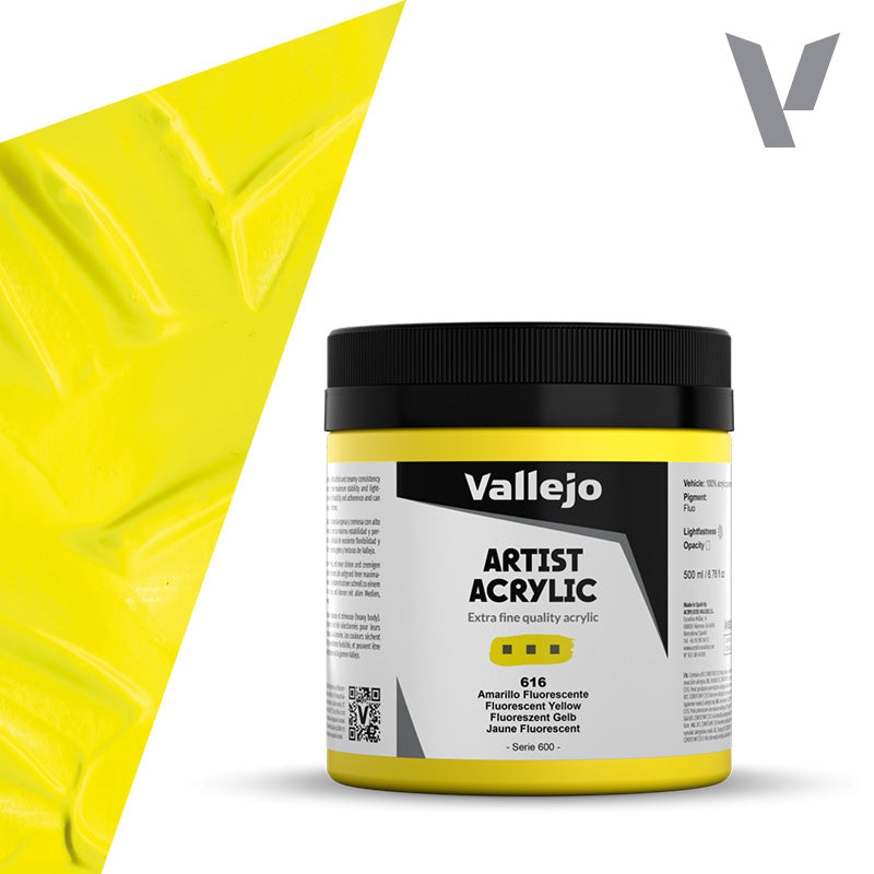 Pintura Acrílica Amarillo Fluorescente 500 ml - Bellas Artes