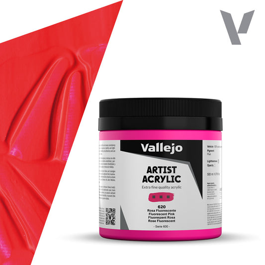 Pintura Acrílica Rosa Fluorescente 500 ml - Bellas Artes