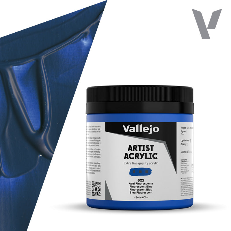 Pintura Acrílica Azul Fluorescente 500 ml - Bellas Artes