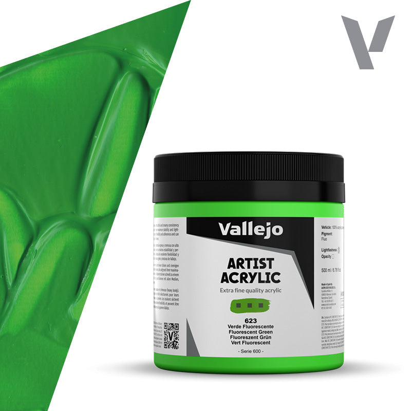 Pintura Acrílica Verde Fluorescente 500 ml - Bellas Artes