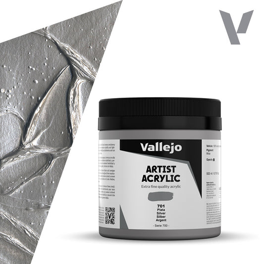 Pintura Acrílica Plata 500 ml - Bellas Artes
