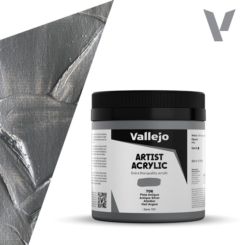 Pintura Acrílica Plata Antigua 500 ml - Bellas Artes