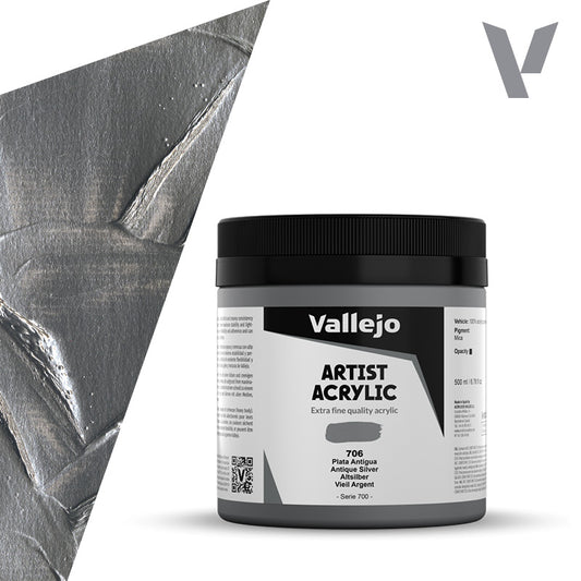 Pintura Acrílica Plata Antigua 500 ml - Bellas Artes