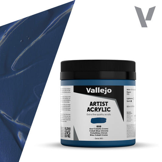 Pintura Acrílica Azul Cobalto Cromo 500 ml - Bellas Artes
