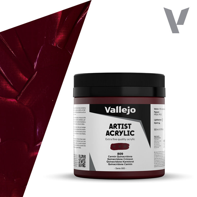 Pintura Acrílica Carmín Quinacridona 500 ml - Bellas Artes