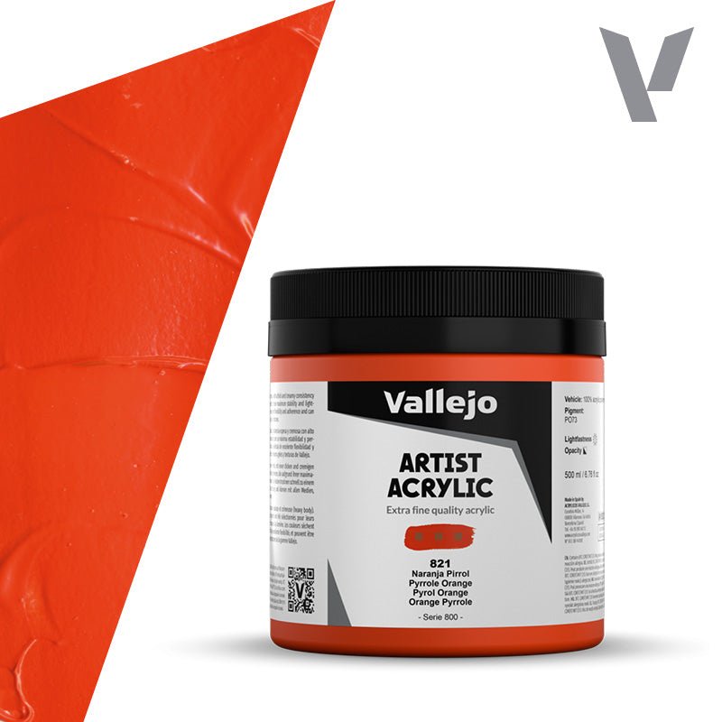 Pintura Acrílica Naranja Pirrol 500 ml - Bellas Artes