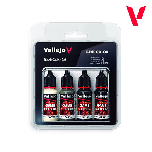 Set de 4 Pinturas Negras 18 ml - Game Color