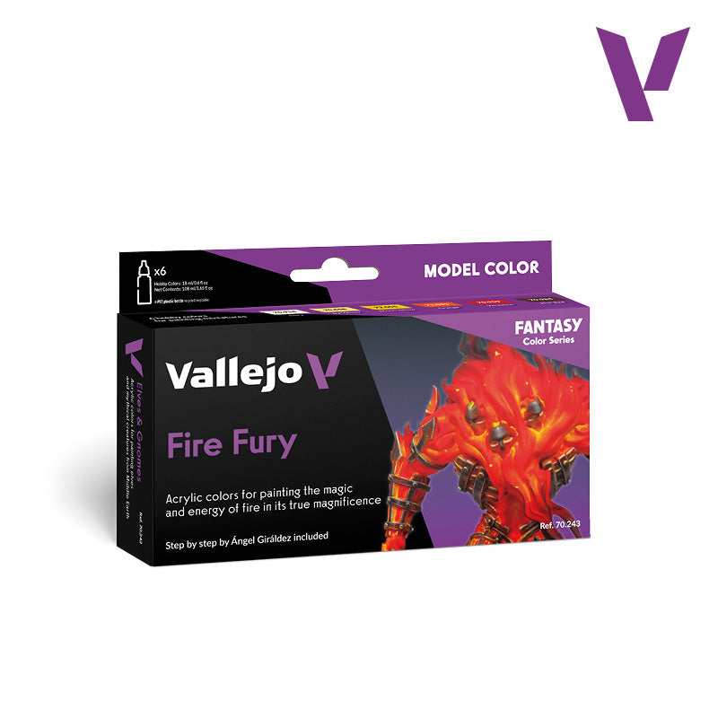 Set de 6 pinturas para efectos de fuego y magia