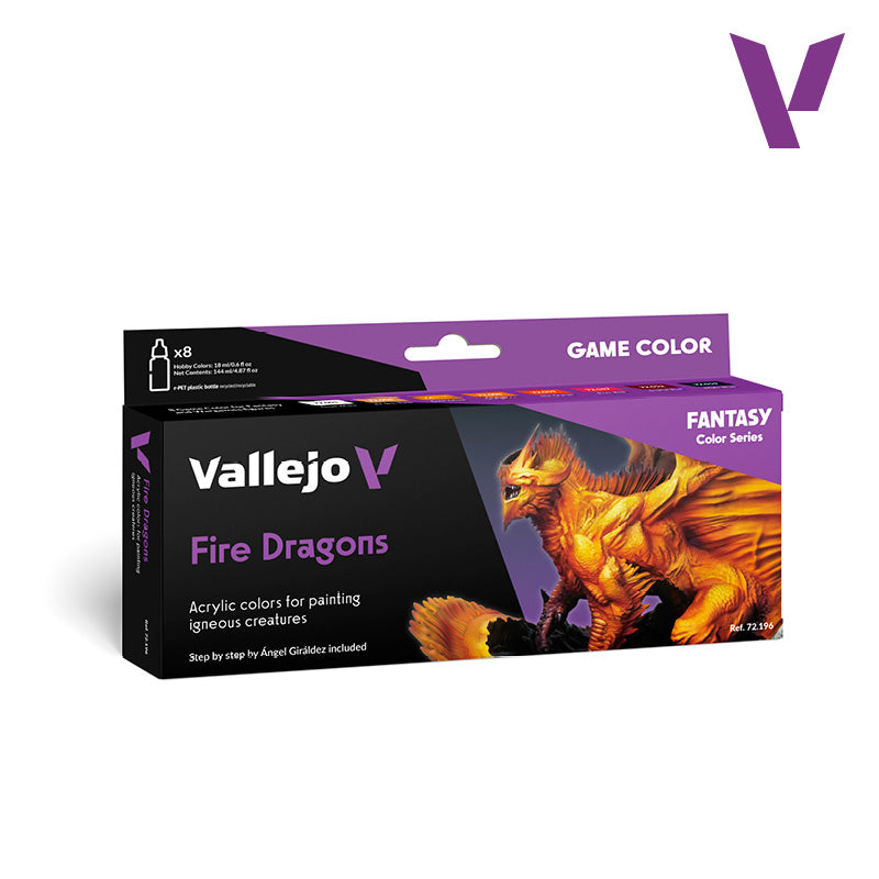 Set de 8 pinturas para dragones de fuego