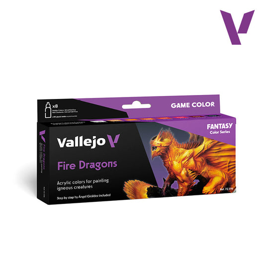 Set de 8 pinturas para dragones de fuego