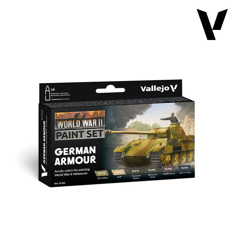 Set de 6 pinturas para pintar vehículos de la WWII German Armour