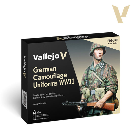 Set de 16 pinturas para uniformes de camuflaje alemanes de la WWII