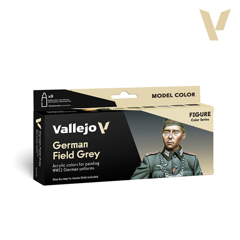 Set de 8 pinturas para uniformes alemanes Field Grey de la WWII