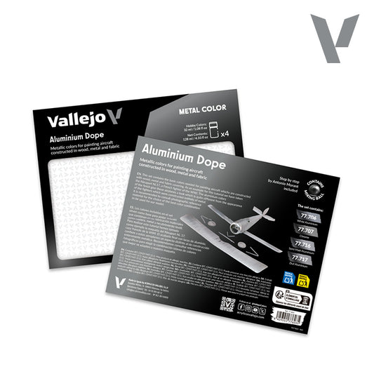 Set de 4 pinturas para pintar fuselajes de avión – Aluminium Dope (1)