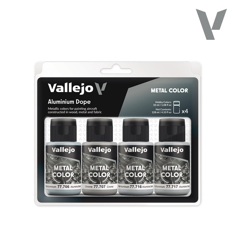 Set de 4 pinturas para pintar fuselajes de avión – Aluminium Dope