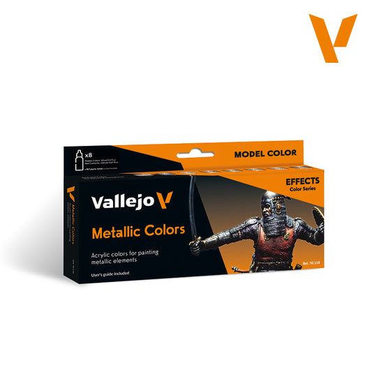 Set de 8 pinturas para efectos metálicos