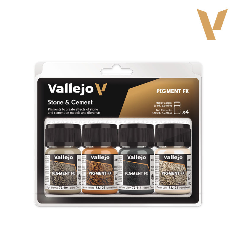 Set de 4 pigmentos para efectos de Piedra y Cemento