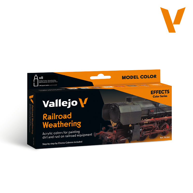 Set de 8 pinturas para efectos ferroviarios de desgaste